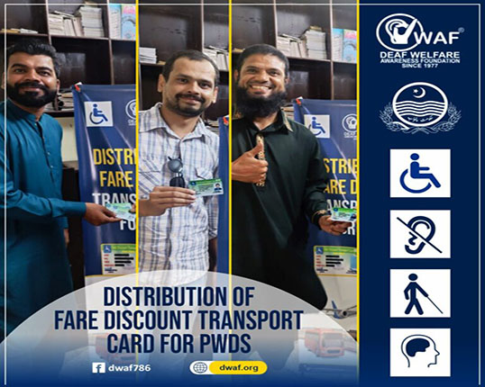 Distribution of 50% travel discount cards at DWAF